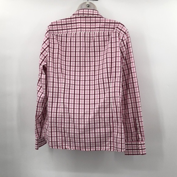 Lands’ Ens No Iron 100% Supima Cotton Size 14 Button Down Plaid Top Baumwolle - Picture 4 of 11
